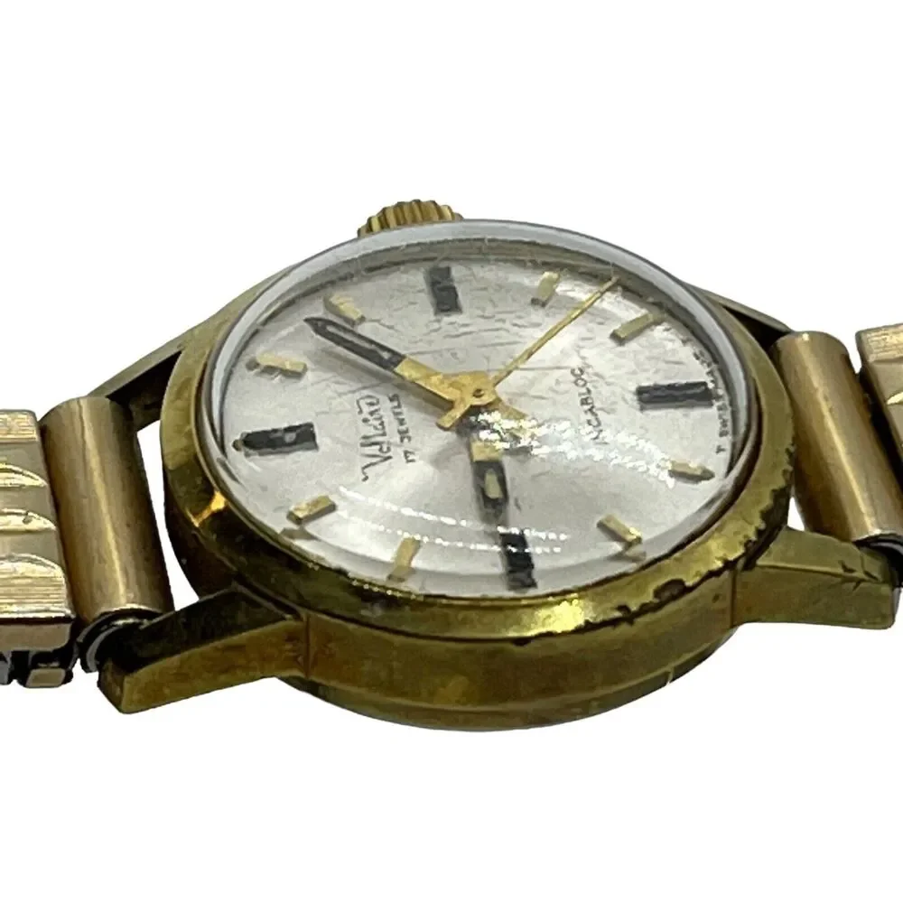 Voltaire Incabloc Watch Women's Vintage Swiss Waterproof Scuffed Gold Tone
